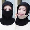 Chapéu quente para carro elétrico feminino de inverno para ciclismo com forro de fleece espessado novo à prova de vento chapéu pullover cachecol quente chapéu integrado