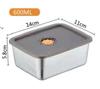 Caixa de Armazenamento de Alimentos Espessa de Aço Inoxidável com Tampa, Recipiente Selado de Grau Alimentício para Refeições, Caixa de Armazenamento para Geladeira, Lancheira para Frutas