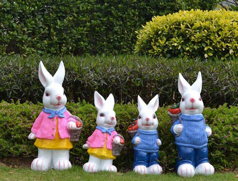 玻璃钢卡通兔子创意雕塑