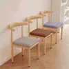 Sillas de Comedor para Uso Doméstico, Sillas de Comedor Nórdicas con Respaldo, Sillas Modernas para Apartamento de Alquiler, Sillas con Forma de Cuerno de Hierro y Madera Sintética