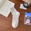 Calcetines de cuadros estilo japonés con lazo para mujer, transpirables y versátiles para primavera y verano, calcetines apilados con volantes de encaje dulces y femeninos estilo coreano