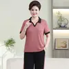 Roupas Femininas Plus Size Conjunto Esportivo 200 Jin Pessoas de Meia-idade e Idosos Mãe Verão Camiseta de Manga Curta Conjunto Casual de Duas Peças Estiloso