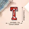 Parches de Tela de Colores Rojos con 26 Letras del Alfabeto Inglés y Números, Estilo Béisbol Americano, Parches Decorativos para Planchar DIY