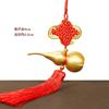 Pingente de Cabaça de Cobre com Nó Chinês Auspicioso para Decoração de Porta, Cabacinha Oca para Boa Sorte e Prosperidade, Ornamento de Porta de Quarto