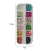 Nuevas Decoraciones para Uñas Mini Gravel de 12 Compartimentos, Minerales Coloridos Irregulares Mixtos, Gemas para Decoración de Uñas DIY