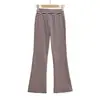 Calça Flare com Cintura Elástica Listrada e Cordão Outono Nova Moda Versátil Slim Wide-Leg Calça Esportiva Casual