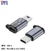 Adaptador de carga rápida para teléfono móvil QC480Mbps Tipo-C hembra a Lighting Micro Mini USB