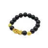 Pulsera de Oro Duro Imitación 3D 99 Conservación del Color Oro Arena Vietnamita Pulsera Valiente para Hombre Passepartout Obsidiana De Larga Data