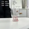 Copo de Vidro Montanha Rosa Copo de Água Alto Senso Nicho Criativo Copo de Bebida de Pé Alto Copo de Café Copo Doce de Cone Copo de Vinho