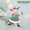 Árvore de Natal Ferro Pintado Pingente Bonito Desenho Animado Natal Velho Boneco de Neve Decorações Cabides de Natal