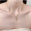 Europa y Estados Unidos transfronterizo nueva personalidad simple cuatro Mans estrella cruz colgante collar acero inoxidable cruz Colgante de estrella