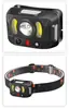Nova Lanterna de Cabeça com Sensor de Movimento, Luz Forte e Iluminação de Longo Alcance para Pesca Noturna, Carregamento Externo, Lanterna Portátil Multifuncional Montada na Cabeça