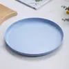 Bandeja Redonda Grande de Palha de Trigo Doméstica Externa para Vegetais Chá Frutas Plástico PP Bandeja Grande para Melão Frutas Doces Venda por Atacado