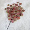 Hojas verdes artificiales de planta tres ramas Hojas de manzano hojas de eucalipto comercio exterior flor de seda Mori con arreglo floral lugar decoración suave flor