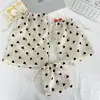 Bolsa de gasa con cordón de lunares en forma de corazón para regalo, joyería, cosméticos, bolsa de almacenamiento a prueba de polvo, organizador de viaje