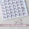 K9 unhas fundo afiado diamante rosa rosa amor torto coração diamante gordura quadrado octogonal strass unhas jóias 2 Pack