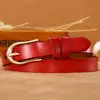 Hebilla Dorada Clara Cinturón Delgado para Mujer Versátil Casual Cinturón de Cuero para Pantalones Cinturón Delgado de Cuero Genuino de Una Pieza al Por Mayor