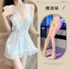 Lencería Love and Passion, Bata de Noche para Mujer, Busto Pequeño, Puro Deseo, Estilo Primavera y Otoño, Camisón con Tirantes de Encaje, Ropa para el Hogar