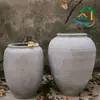 Maceta de Cerámica Estilo Atlántico para Exteriores Macetero Rectangular Grande para Jardín de Exterior
