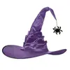 Sombrero de Bruja Plisado Negro de Halloween Fiesta Harry Potter Sombrero de Mago Baile de Graduación Sombrero de Bruja Puntiagudo de Mago