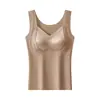 Chaleco Cálido de Seda Cepillada Otoño/Invierno para Mujer, Sexy y Elegante, Copas Incorporadas, Retención de Calor y Bloqueo de Temperatura, Chaleco con Forro Polar de Satén