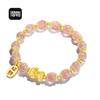 Pulseira Lucky Lucky Lucky Feminina Nicho de luxo leve Estilo nacional imitação pulseira de obsidiana de cristal rosa pulseira de casal