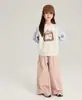 Sudadera Raglán Infantil Bebé Dopamina Manga Larga Top Estilo Coreano Infantil Estampado de Dibujos Animados Holgada Cuello Redondo Sudadera