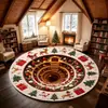 Alfombra Redonda de Terciopelo de Cristal Navideño con Ilusión 3D, Decoración Festiva para Sala de Estar, Antideslizante, Engrosada, Alfombra para Mesita de Noche de Dormitorio