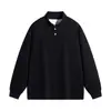 Sudadera de algodón para hombre con cuello henley de dos botones y cuello acanalado, chaqueta para hombre, manga larga para hombre, marca de moda Otoño/Invierno 2026