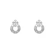 Temperamento Full Diamond Clavo de Hueso de Oreja Cruzado Acero de Titanio Clavo Plano para el Cartílago de la Oreja Hombres y Mujeres Versátiles Pendientes de Pareja Tendencia