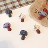 Tela Estilo Coreano Cuadros Lazo Hongo Collar para Niños Accesorio Puntos de Colores Dulce Colgante para Bolso Coreano