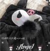 Huanye Nuevo Sujetador de Corazón de Chica Japonesa Lindo Sujetador Tubo de Terciopelo Negro Kuromi Traje Ropa de Casa Pijama