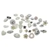 Directo del fabricante: Accesorios de joyería de aleación en forma de corazón con incrustaciones de diamantes Xili Mimi, incluyendo botones decorativos con base