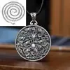 Joia de Dragão Auspicioso Retro Dominador Presente da Moda Nove Dragões Brincando com um Colar de Pérolas Estilo Étnico Masculino Estilo Artístico Colar com Cabeça de Dragão