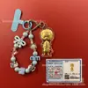 Llavero de tela con logo de empresa personalizado Cadena para teléfono móvil Angela Lámina de oro puro Oro 999 Regalo de aniversario