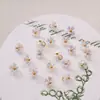 Flor de Cuatro Pétalos Imitación Perla Acrílica Cuentas Sueltas Flor de Lirio del Valle Collar de Perlas Hecho a Mano DIY Colgante Accesorios de Joyería Material