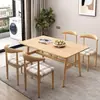 Mesa de comedor simple y moderna para apartamentos pequeños, adecuada para uso doméstico, restaurantes de comida rápida y espacios comerciales; mesa rectangular para propiedades de alquiler