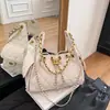 Nuevo producto de lujo: bolso tote de cadena con patrón de rombos para mujer, bolso de hombro nuevo, elegante y atractivo, estilo inspirado en Chanel
