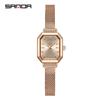 Sanda Novo Relógio de Pulso Feminino de Quartzo Moda Simples Romano Feminino Pulseira de Aço Relógio de Quartzo à Prova d'Água para Exterior