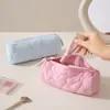 Estuche acolchado con estampado de corazón, Bolsa de almacenamiento de papelería de gran capacidad, Estuche para lápices de estudiante, Bolsa de papelería multifuncional, Estuche personalizable