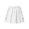 Escape da Terra Shorts Brancos Feminino Verão 2022 Moda Soltos Esportivos Calça de Cinco Pontos Cintura Alta Finos