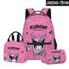 3D Nuevo Producto Impreso Sanrio kuromi kuromi Estudiante Mochila Escolar Bolso para el Almuerzo Estuche para Lápices Set de Tres Piezas