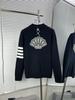 Venta Directa de Fábrica Versión Alta 25Sstb Otoño e Invierno Blanco Rayas de Cuatro Barras Espalda Pavo Real Cremallera Chaqueta de Béisbol