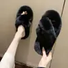 Chinelos de Pelúcia de Algodão com Solado Grosso, Sapatos Peludos da Moda para Mulheres, Para Usar ao Ar Livre, Nova Moda Outono e Inverno 2025