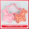 Serie Navideña Molde para Galletas Reno Dibujo Animado 3D Molde para Galletas DIY Arcilla Árbol de Navidad Duende Impresión Artificial