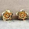 Accesorios para Joyería DIY Tocado de Novia Cobre 14mm Pieza Flor Rosa Pasador Pendientes Joyería Paso Agitar Material A311