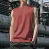 Novo Colete Gola Redonda Masculino Cor Colete Verão Sem Mangas Camiseta Fina Fitness Basquete Esportes Top Roupa Masculina