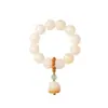 Cuentas de Jade Blanco Bodhi para Jugar con la Punta de los Dedos, Joyería de Mano Artística y Elegante, Pulsera Pequeña para Mujeres, Cuentas de Ágata con Patrón Floral