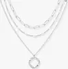 Collar de Círculos Irregulares Multicapa Transfronterizo Cobre Electrochapado Oro Real de 14K Gargantilla Apilada Joyería para Mujer