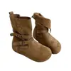 Botas femininas populares estilo retrô casual versátil com plataforma para aumentar a altura, novo estilo outono 2026, emagrecem com saias, botas curtas Birkenstock